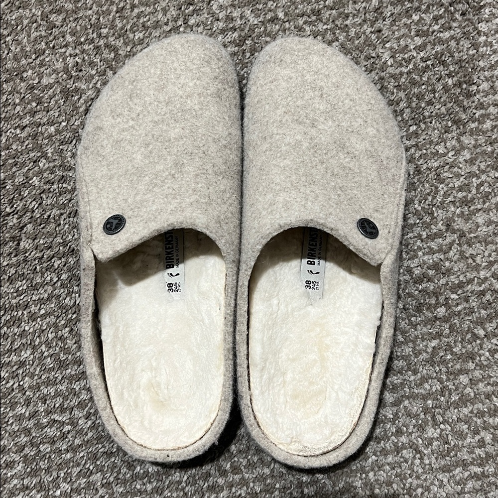 Birkenstock Women's Cream Slippers